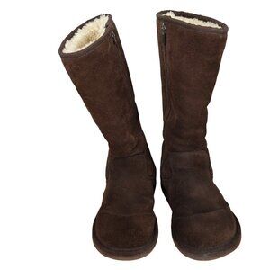 UGG Australia Sunset Zipper Tall‎ Boots 5683 Shearling Suede Womens Size 6